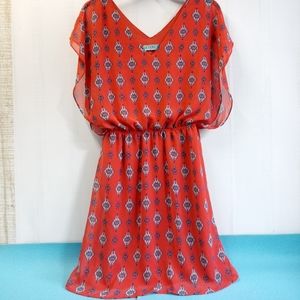 Aina be Chiffon Sheer Dress Elastic Waist Flattering Size S